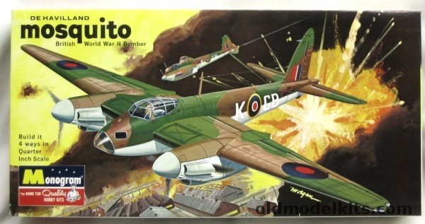 Monogram 1/48 De Havilland Mosquito - NFII-MkIVB-VI-II Night Intruder Four Star Issue, PA129-200 plastic model kit